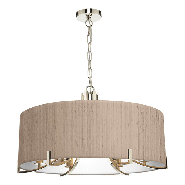 Veyron 6 Light Pendant Polished Nickel With Grey Shade