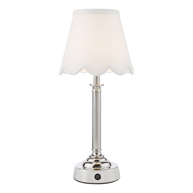 Virgil Rechargeable Table Lamp Polished Nickel Base Only LED