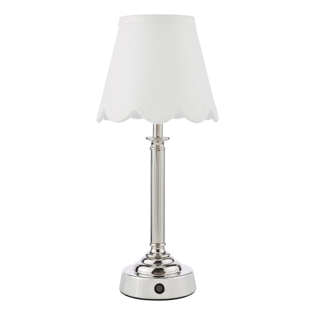 Virgil Rechargeable Table Lamp Polished Nickel Base Only LED