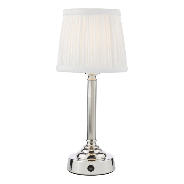 Virgil Rechargeable Table Lamp Polished Nickel Base Only LED