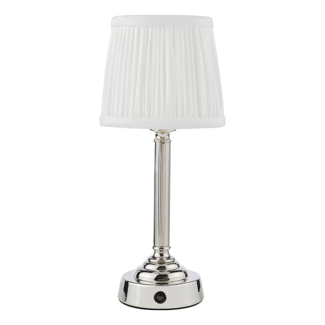 Virgil Rechargeable Table Lamp Polished Nickel Base Only LED