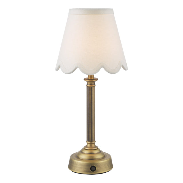 Virgil Rechargeable Table Lamp Matt Antique Brass Base Only LED