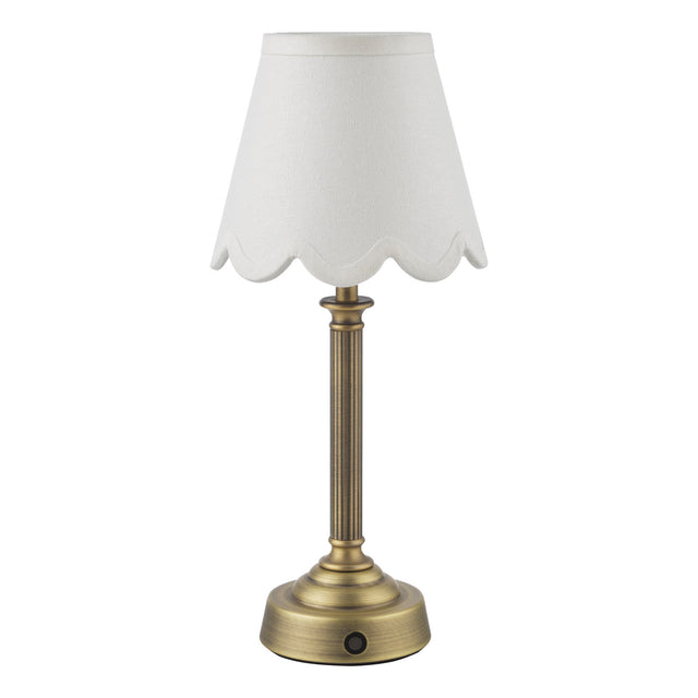 Virgil Rechargeable Table Lamp Matt Antique Brass Base Only LED