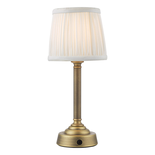 Virgil Rechargeable Table Lamp Matt Antique Brass Base Only LED