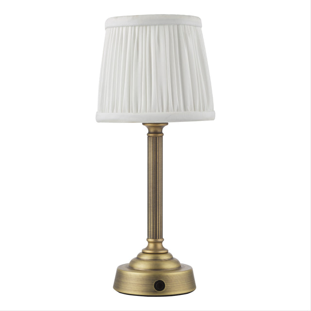 Virgil Rechargeable Table Lamp Matt Antique Brass Base Only LED