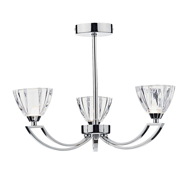 Vito 3 Light Semi Flush Polished Chrome