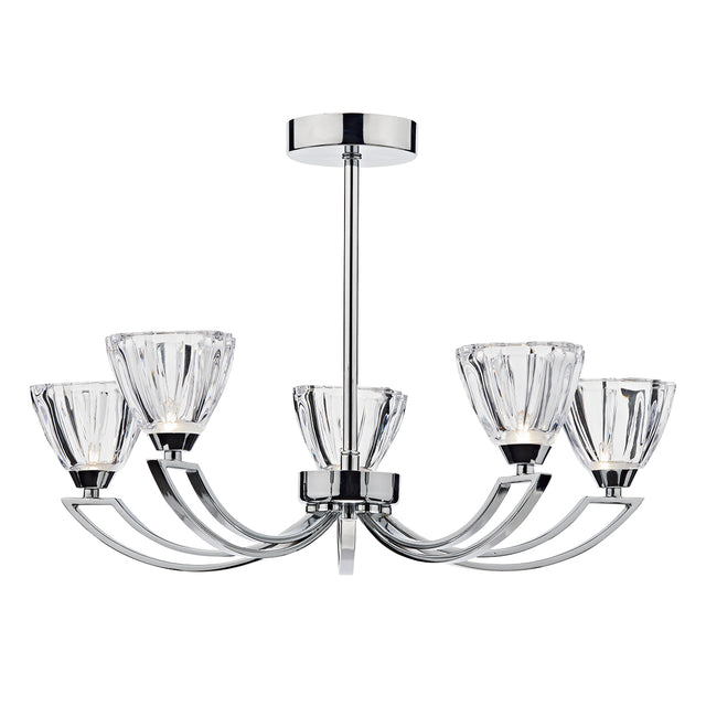 Vito 5 Light Semi Flush Polished Chrome