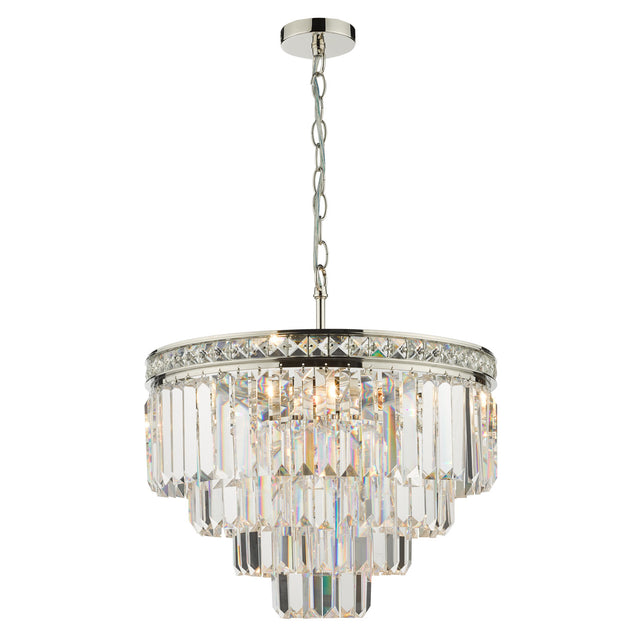 Vyana 4 Light Pendant Polished Nickel Crystal