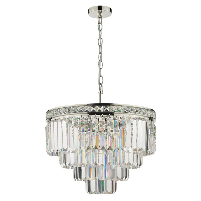 Vyana 4 Light Pendant Polished Nickel Crystal