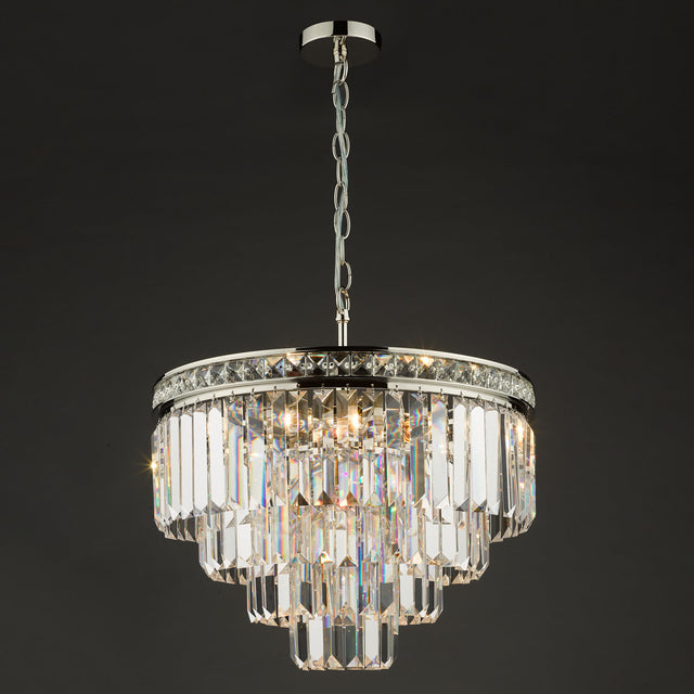 Vyana 4 Light Pendant Polished Nickel Crystal