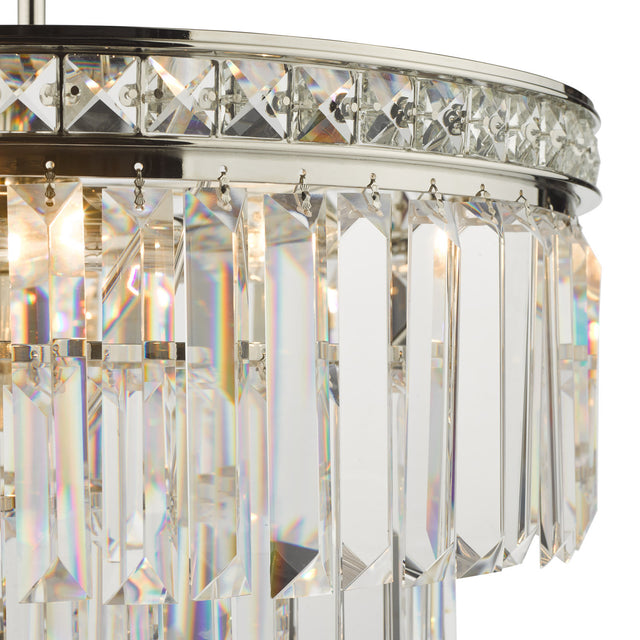 Vyana 4 Light Pendant Polished Nickel Crystal