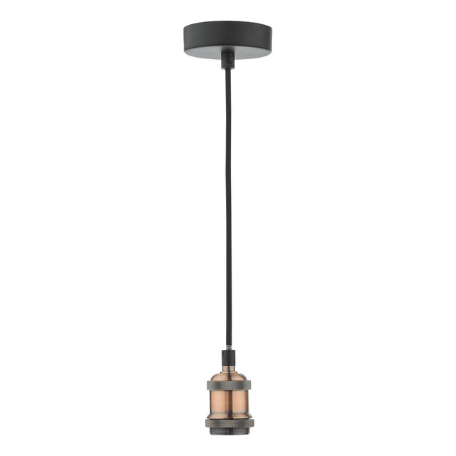 Waco 1 Light E27 Suspension Antique Copper Matt Black