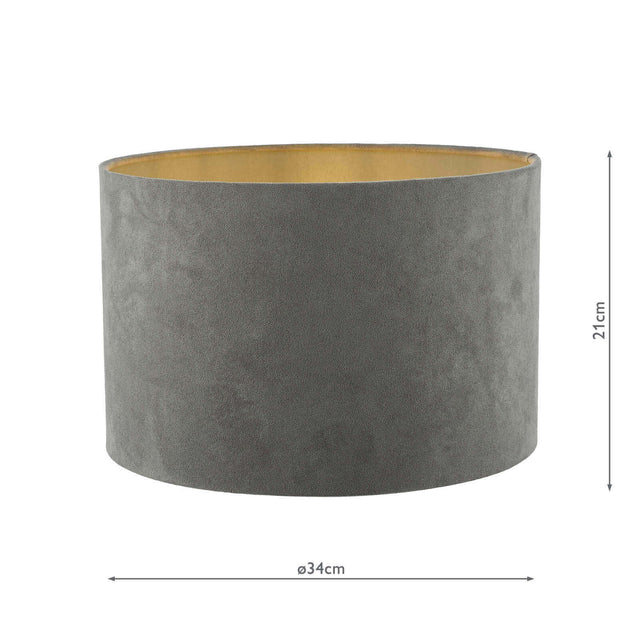 Wanda Grey Velvet Drum Shade 34cm