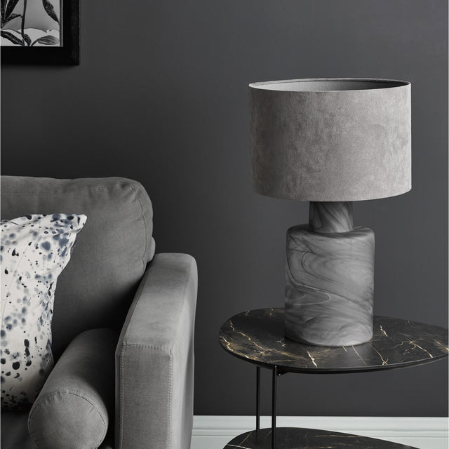 Wanda Table Lamp Smoked Glass With Shade