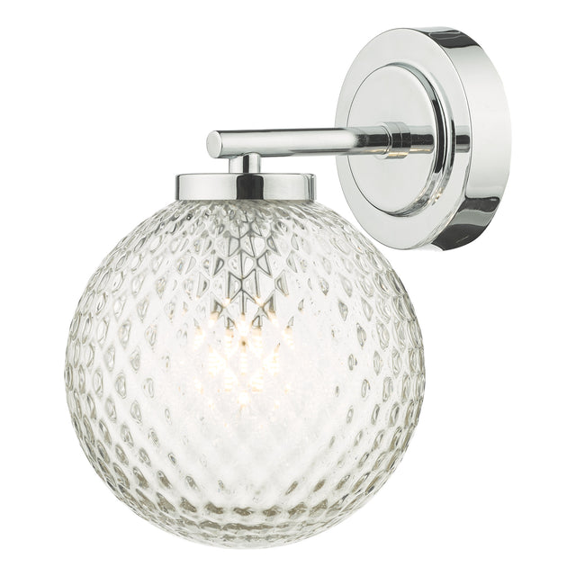 Wayne Bathroom Wall Light Polished Chrome Glass IP44