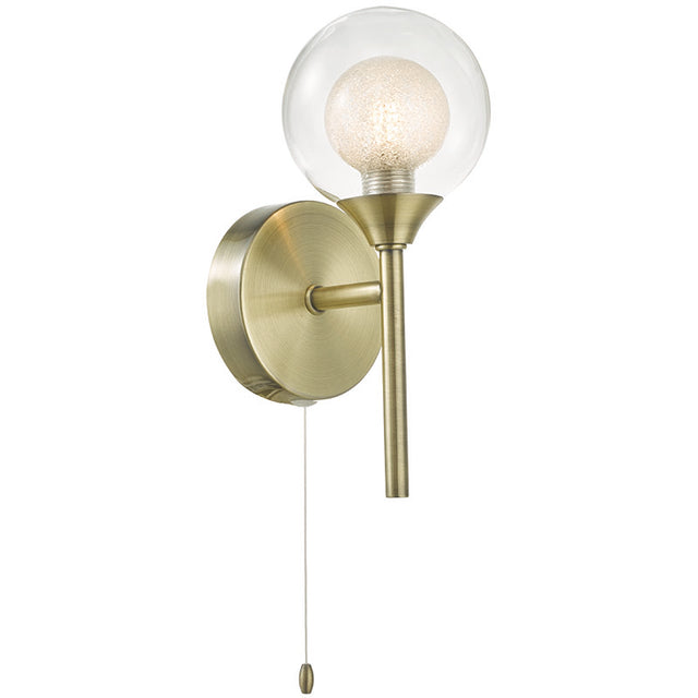 ANTIQUE BRASS ACQUA GLOBE WALL LIGHT