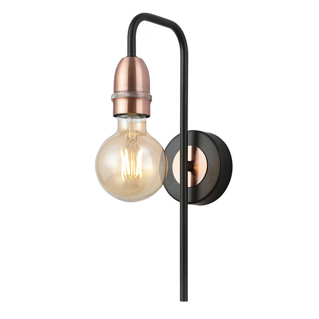 BLACK with COPPER VENUS WALL LIGHT (LAMP NOT INCLUDED)