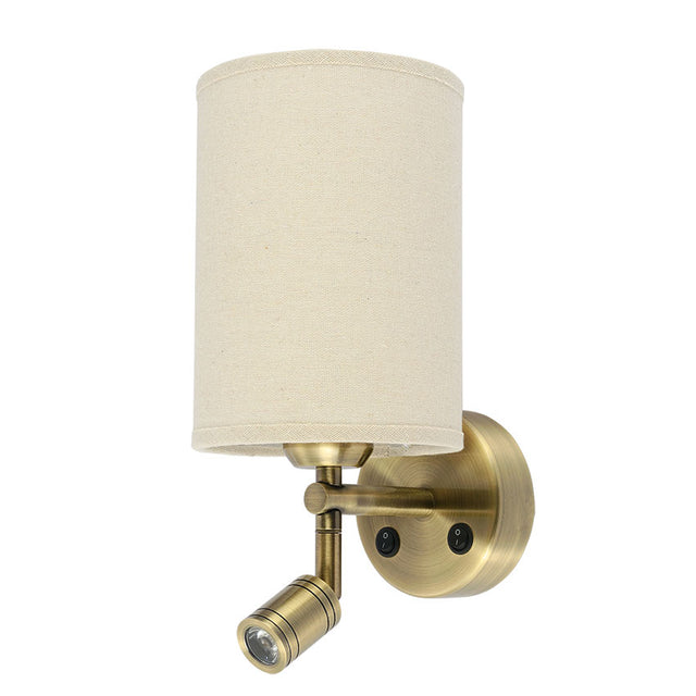 ANTIQUE BRASS with OATMEAL SHADE ASHLEY WALL LIGHT