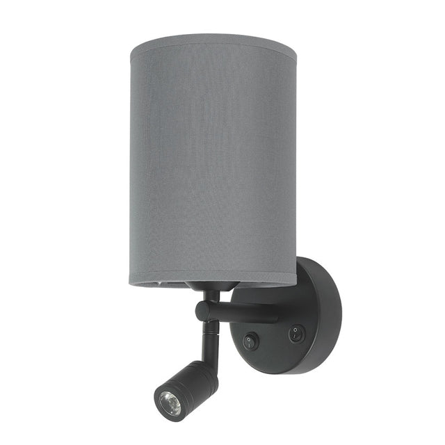 BLACK with GREY SHADE ASHLEY WALL LIGHT