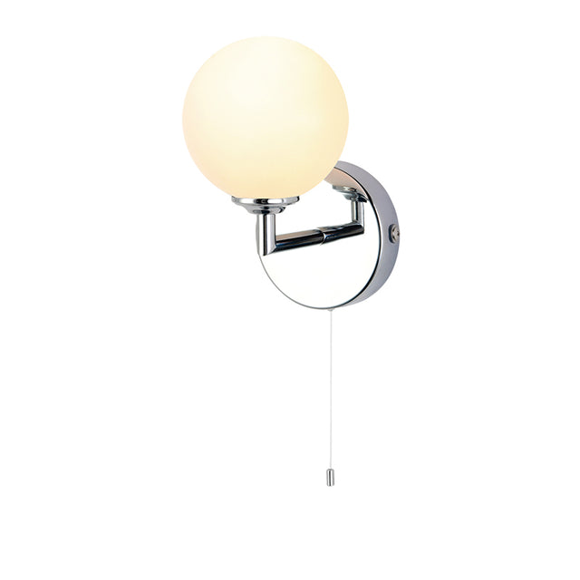 POLISHED  CHROME  MINI GLOBE IP44 WALL LIGHT