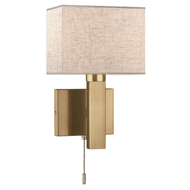 MATT BRASS with OATMEAL SHADE DÉCOR WALL LIGHT