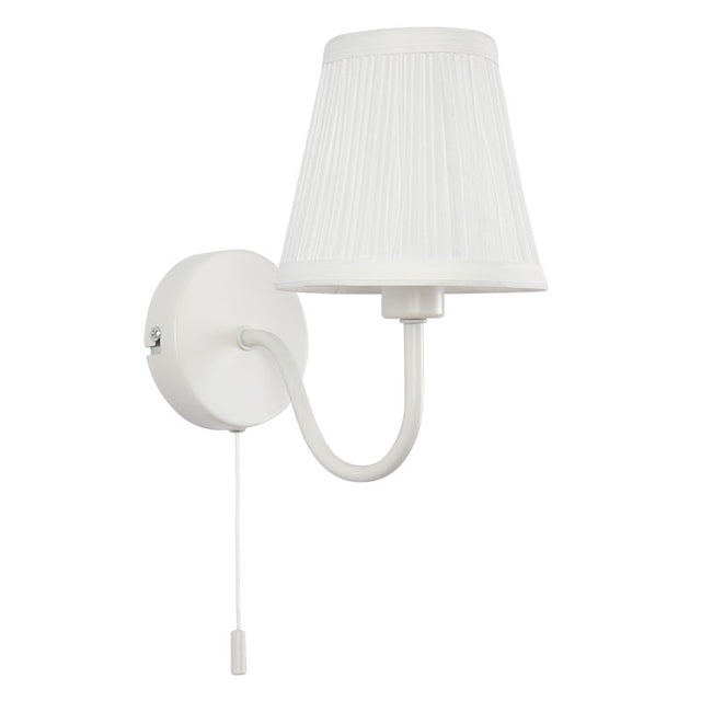 CREAM with OFF WHITE PLEAT SHADE WALL LIGHT