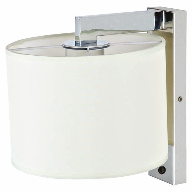 SATIN NICKEL with WHITE SHADE DÉCOR WALL LIGHT