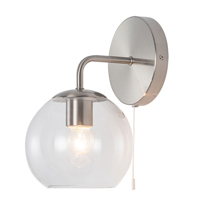 CLEAR GLASS GLOBE WALL LIGHT