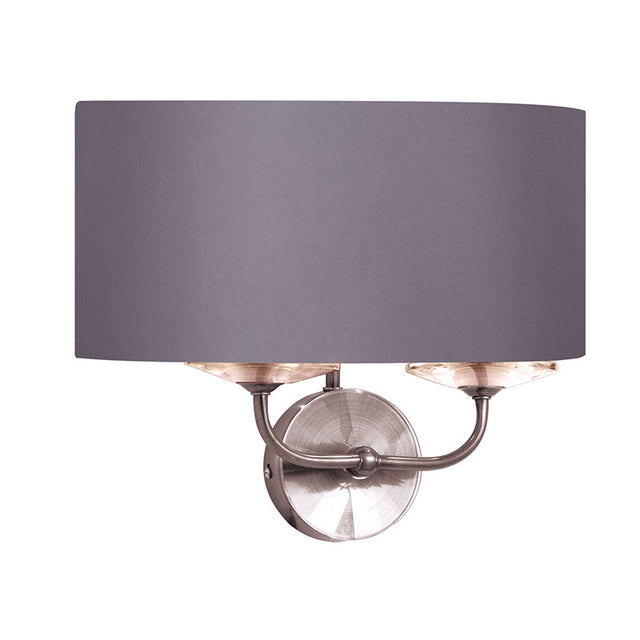 POLSHED NICKEL with GREY SHADE STYLO WALL LIGHT