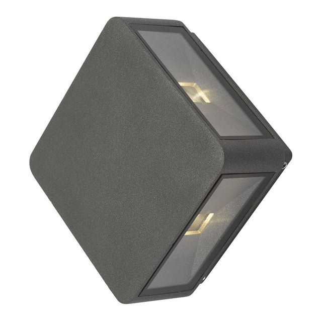 Weiss Outdoor 4 Light Wall Light Square Matt Grey Glass IP65 LED