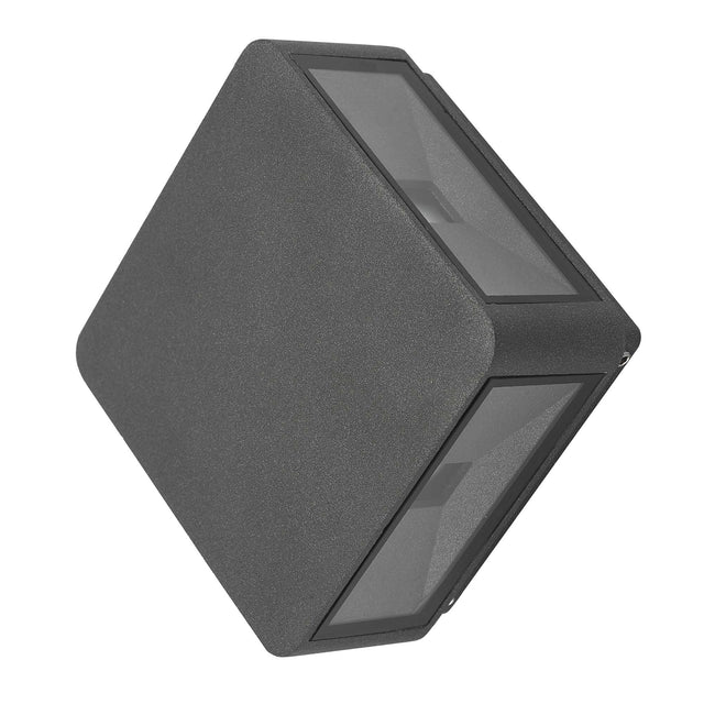 Weiss Outdoor 4 Light Wall Light Square Matt Grey Glass IP65 LED