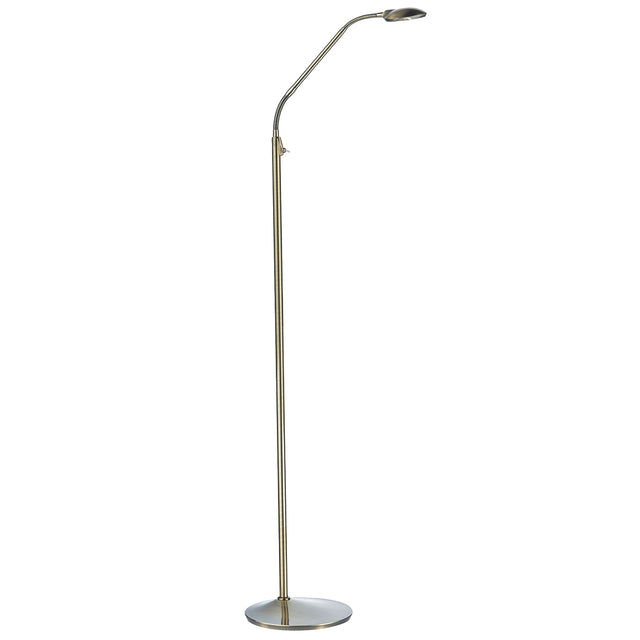 Wellington Task Floor Lamp Antique Brass LED