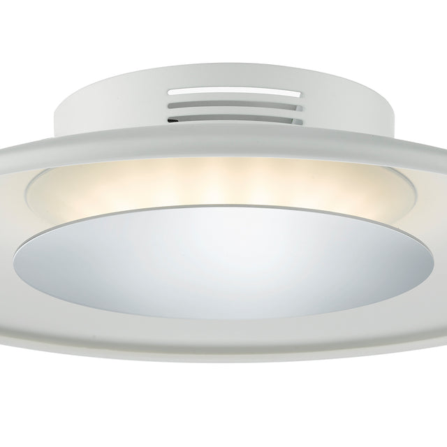 Worcester Small Flush White & Polished Chrome LED