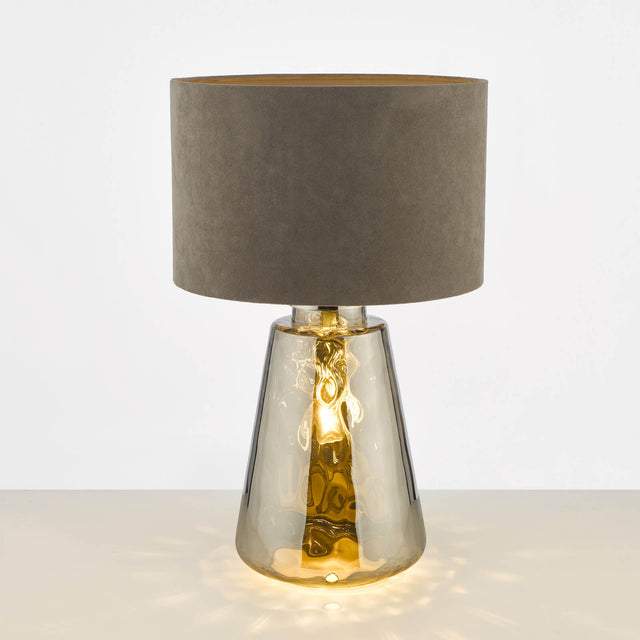 Wycliffe Table Lamp Smoked Glass With Shade