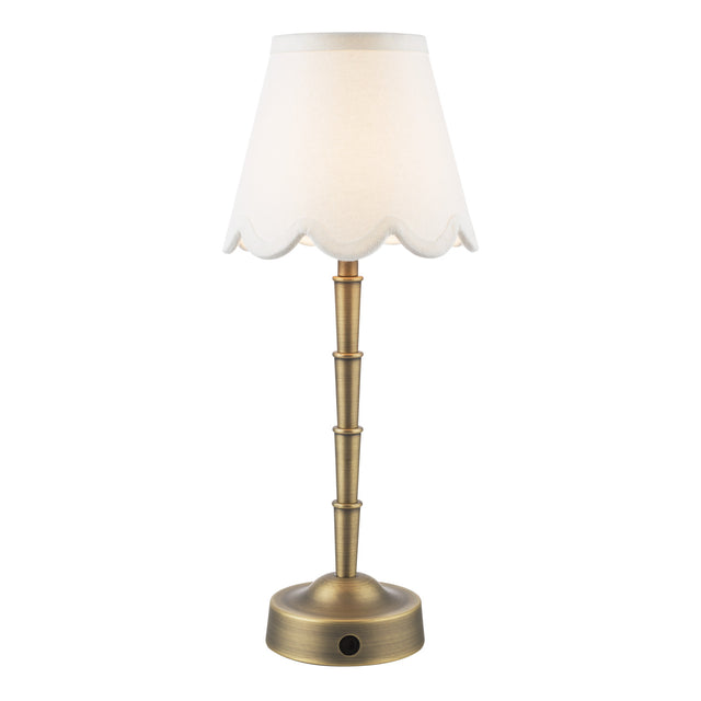 Wyman Rechargeable Table Lamp Matt Antique Brass Base Only LED