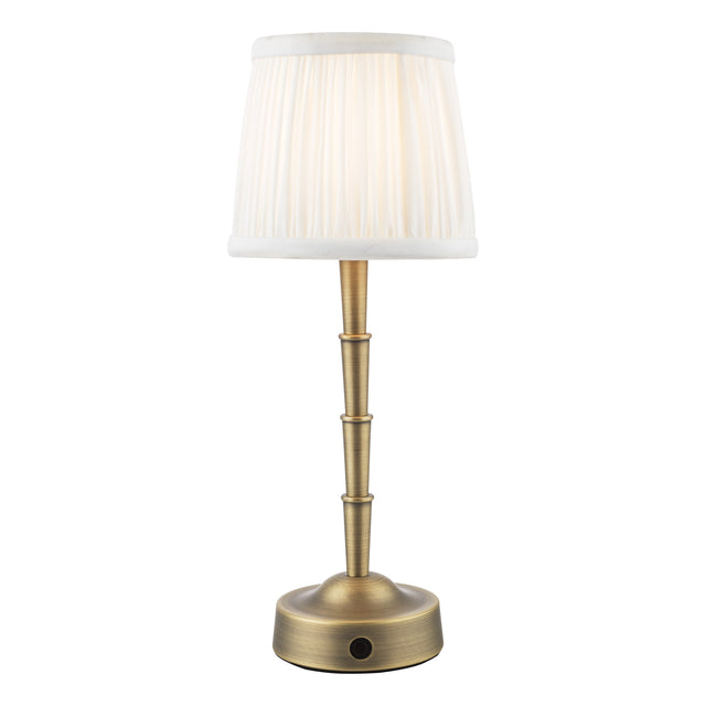 Wyman Rechargeable Table Lamp Matt Antique Brass Base Only LED