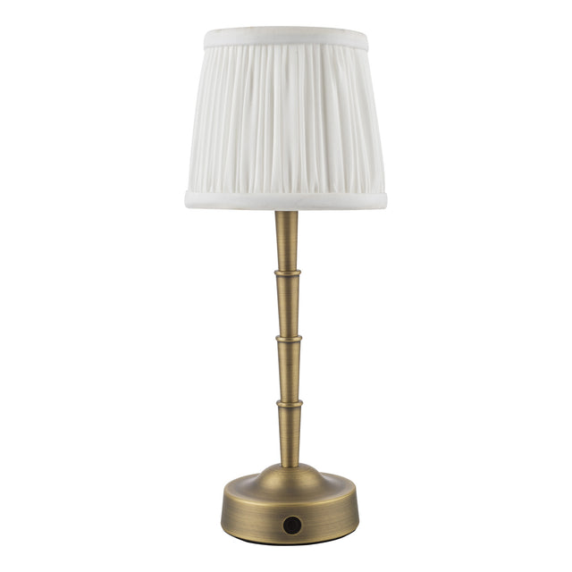 Wyman Rechargeable Table Lamp Matt Antique Brass Base Only LED