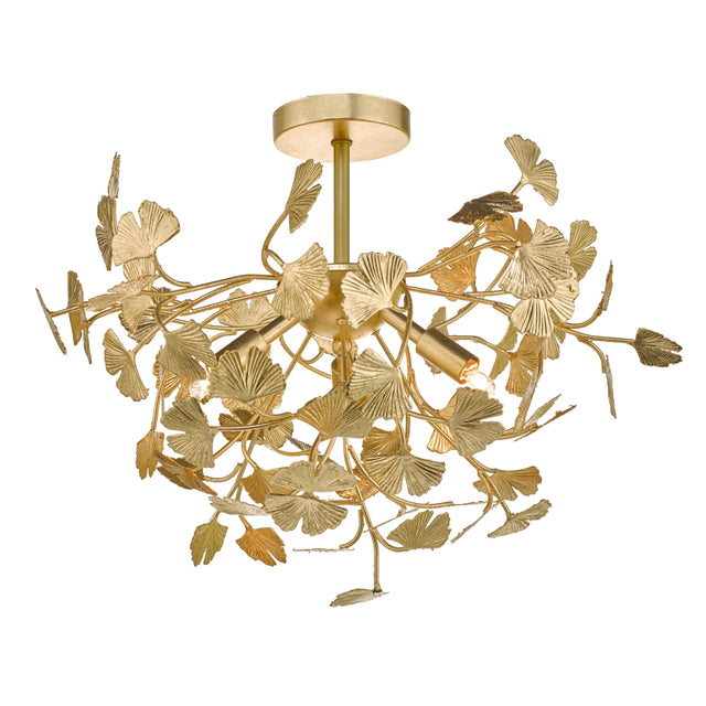 Yadira 4 Light Semi Flush Gold Leaf