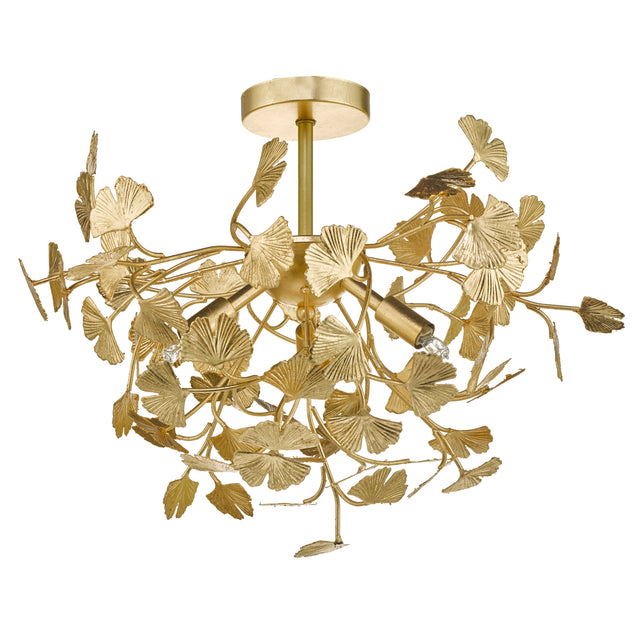 Yadira 4 Light Semi Flush Gold Leaf