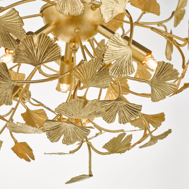 Yadira 4 Light Semi Flush Gold Leaf