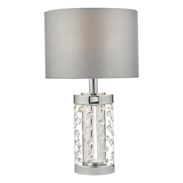 Yalena Small Table Lamp Polished Chrome & Glass With Shade