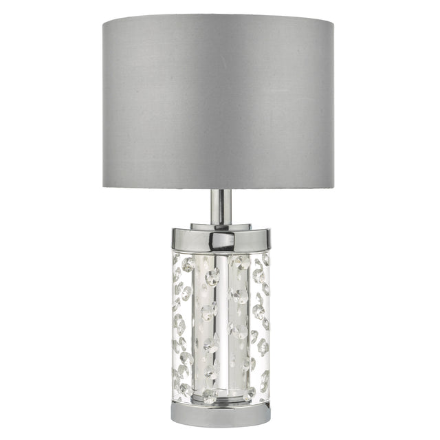 Yalena Small Table Lamp Polished Chrome & Glass With Shade