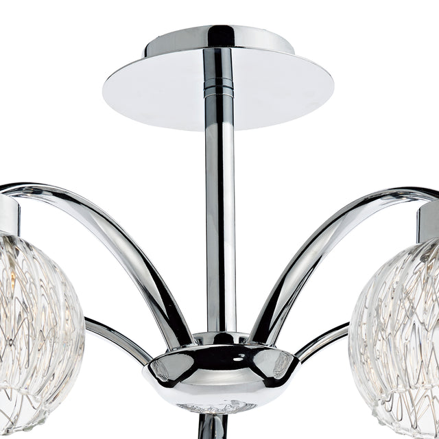 Yasmin 5 Light Semi Flush Polished Chrome