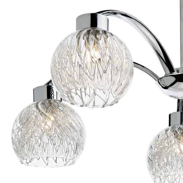 Yasmin 5 Light Semi Flush Polished Chrome