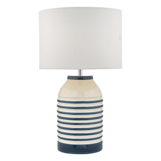 Zabe Table Lamp White & Blue With Shade