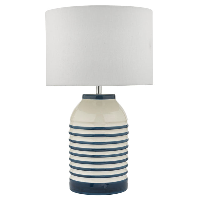 Zabe Table Lamp White & Blue With Shade