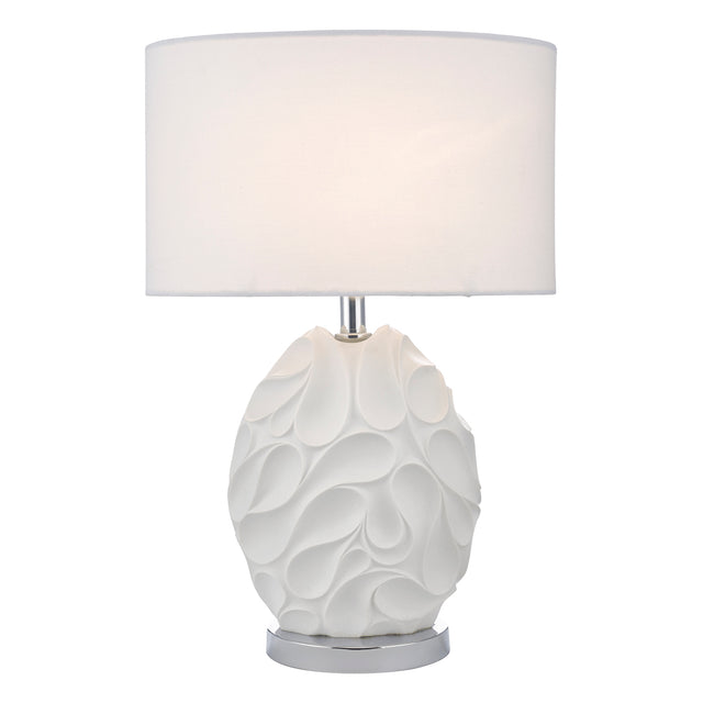 Zachary Oval Table Lamp White With Shade