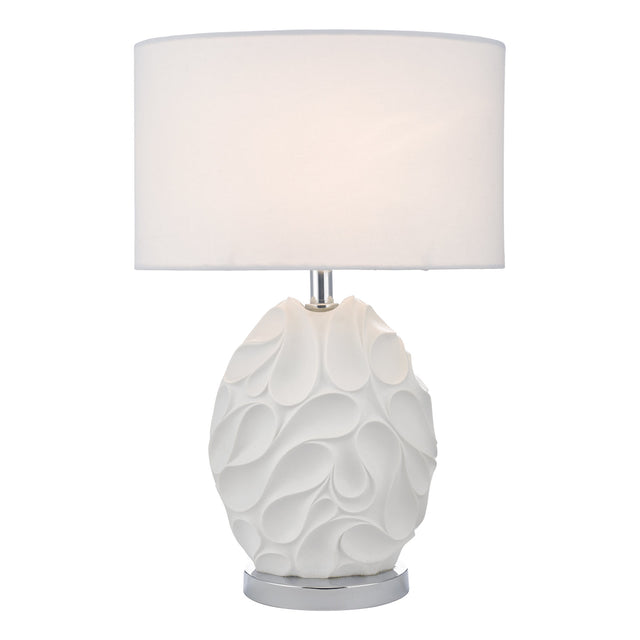 Zachary Oval Table Lamp White With Shade