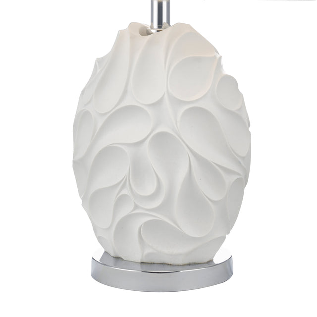 Zachary Oval Table Lamp White With Shade