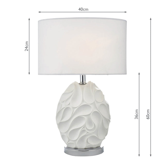 Zachary Oval Table Lamp White With Shade